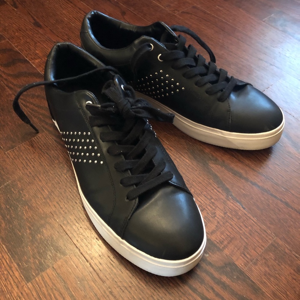 Zara Black studded sneakers